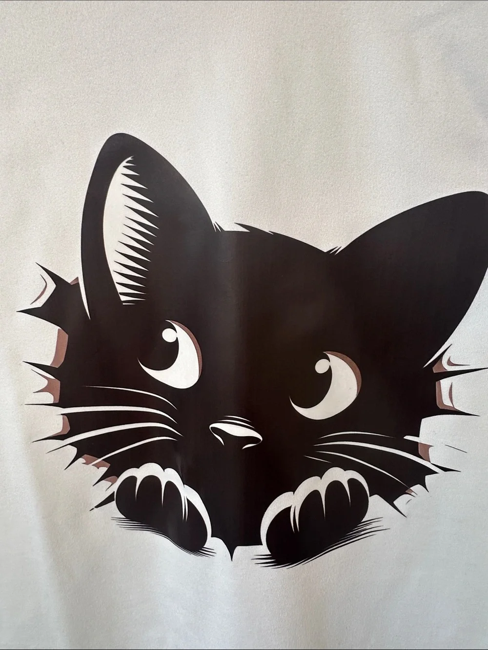 White Cat Graphic V-Neck T-Shirt for Cat Lovers